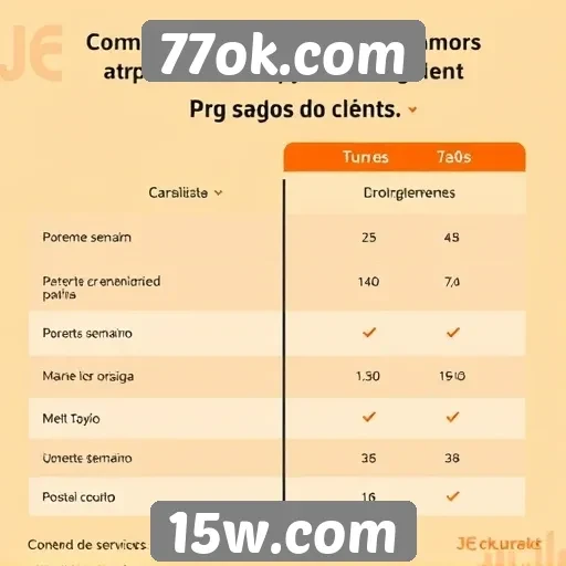 Comparativo de serviços de atendimento ao cliente no 77ok.com